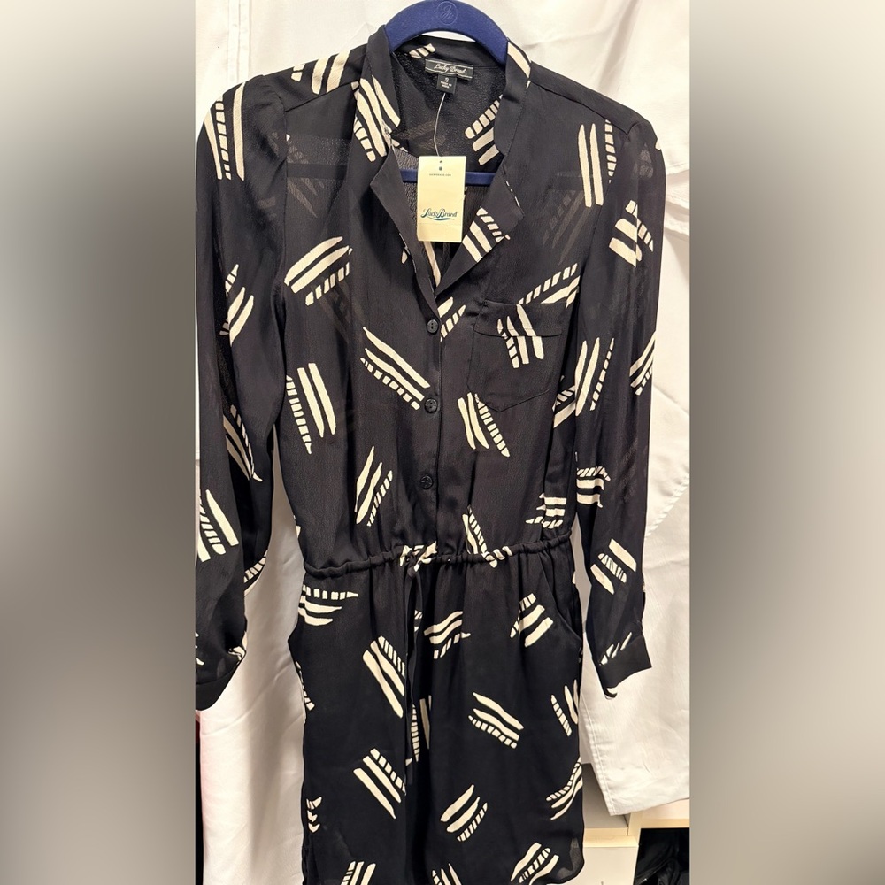 Lucky Brand Black and White Patterned Dress
